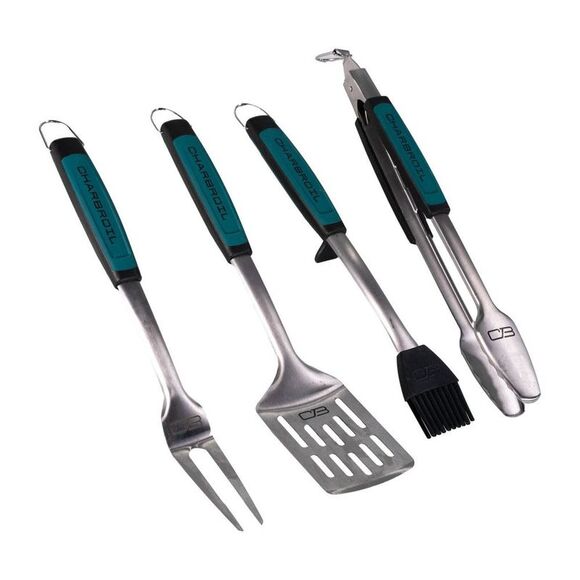 Char-Broil -  4pc Comfort Grip Tool  Heat Resistance  Silver - Picture 1 of 4